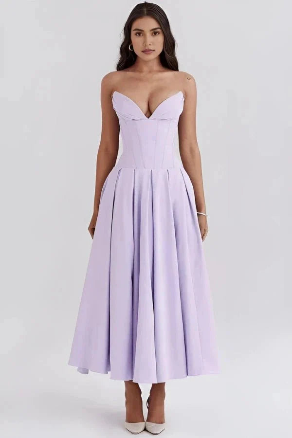 Women’s Strapless Corset Midi Dress