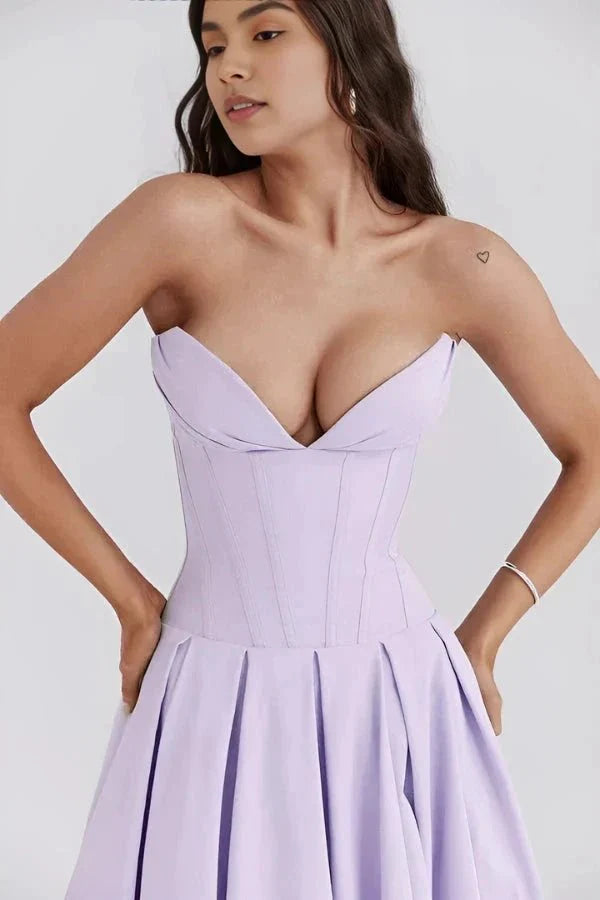 Women’s Strapless Corset Midi Dress