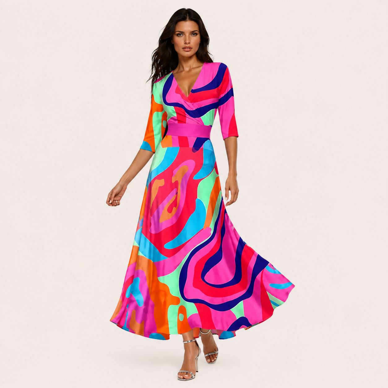 Women’s Floral Wrap Maxi Dress