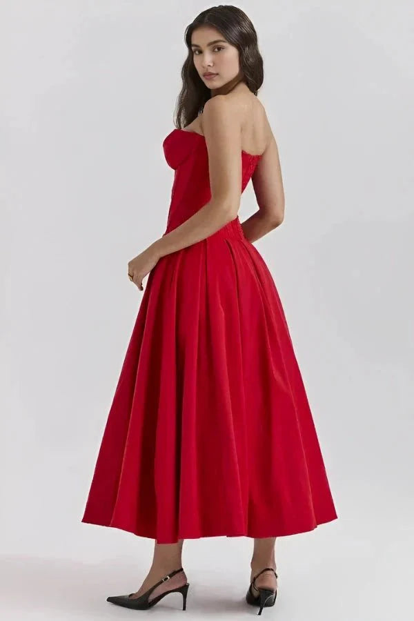 Women’s Strapless Corset Midi Dress