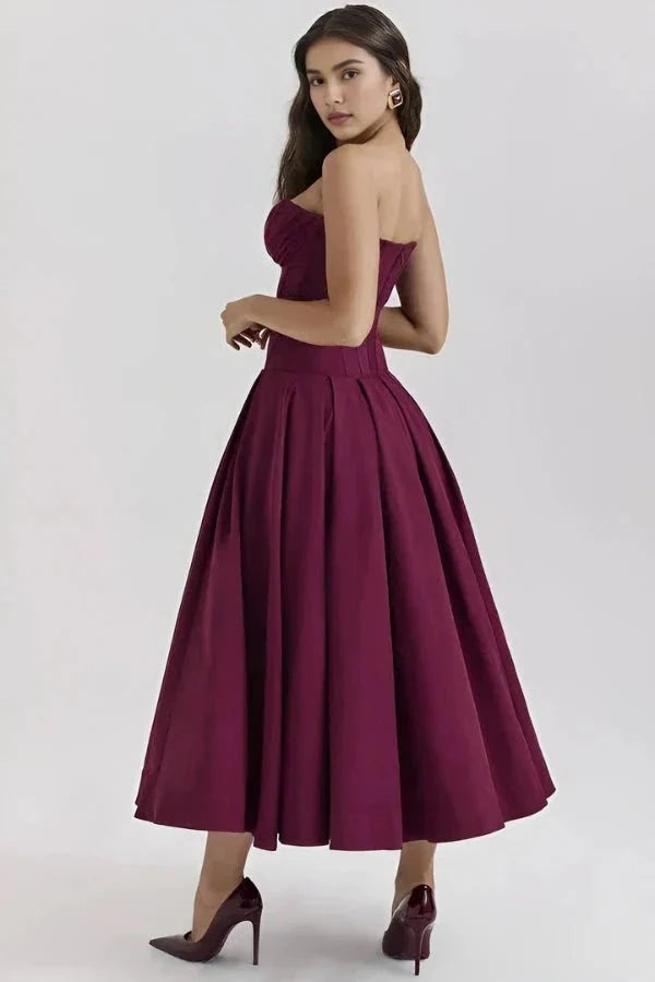 Women’s Strapless Corset Midi Dress