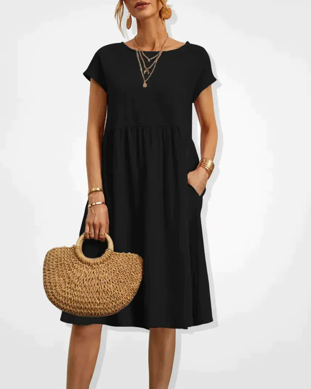 Women’s Cotton Linen Midi Dress