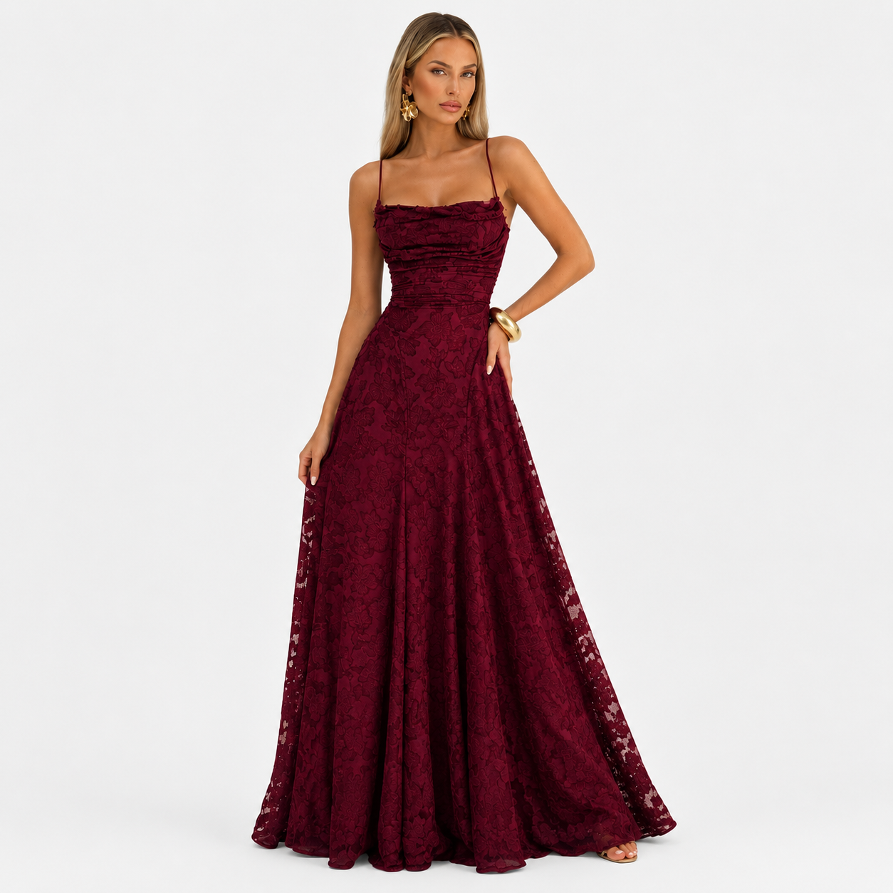 Women’s Floral Spaghetti Strap Maxi Dress