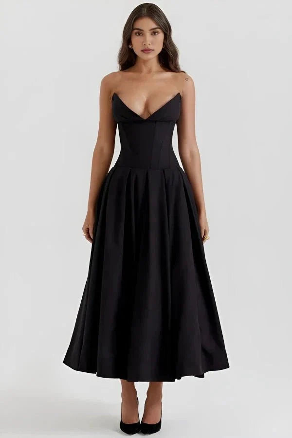 Women’s Strapless Corset Midi Dress