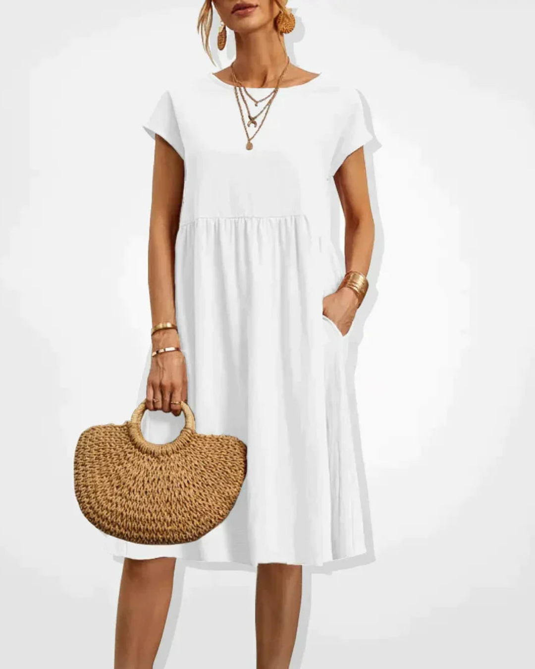 Women’s Cotton Linen Midi Dress