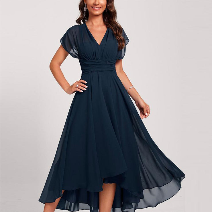 Women’s Navy Chiffon Midi Dress