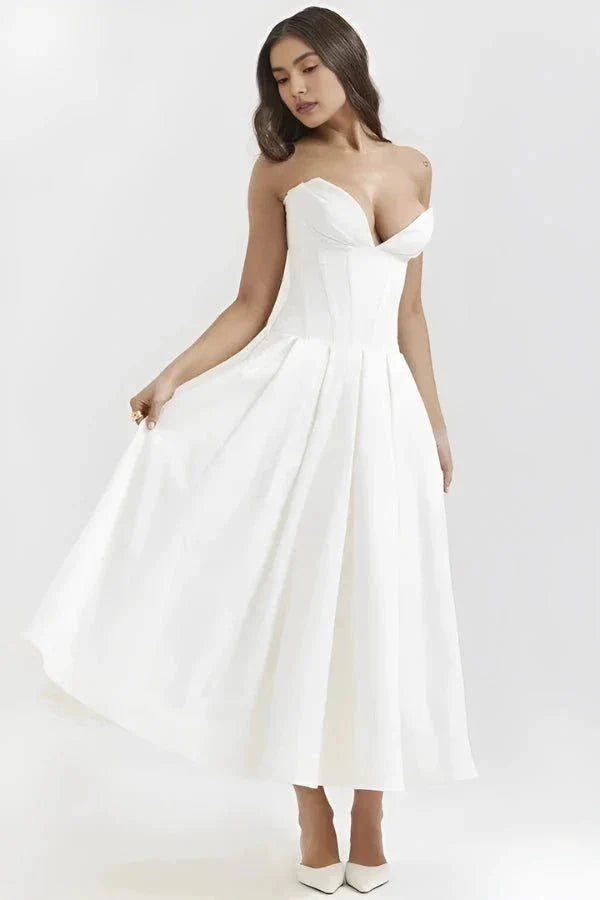 Women’s Strapless Corset Midi Dress