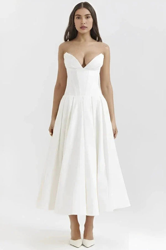 Women’s Strapless Corset Midi Dress