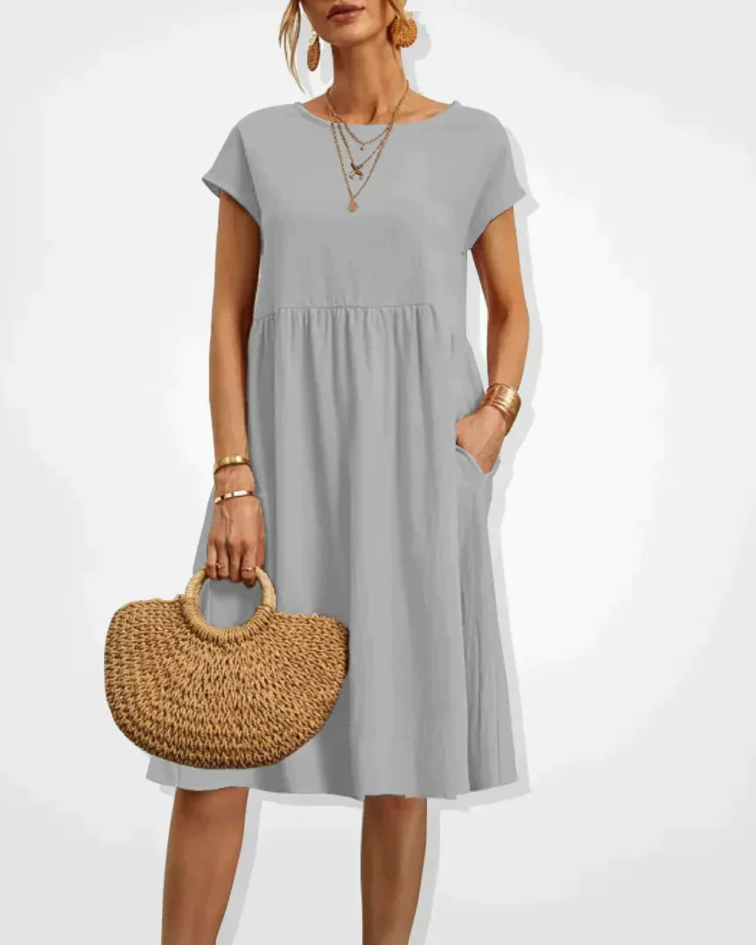 Women’s Cotton Linen Midi Dress