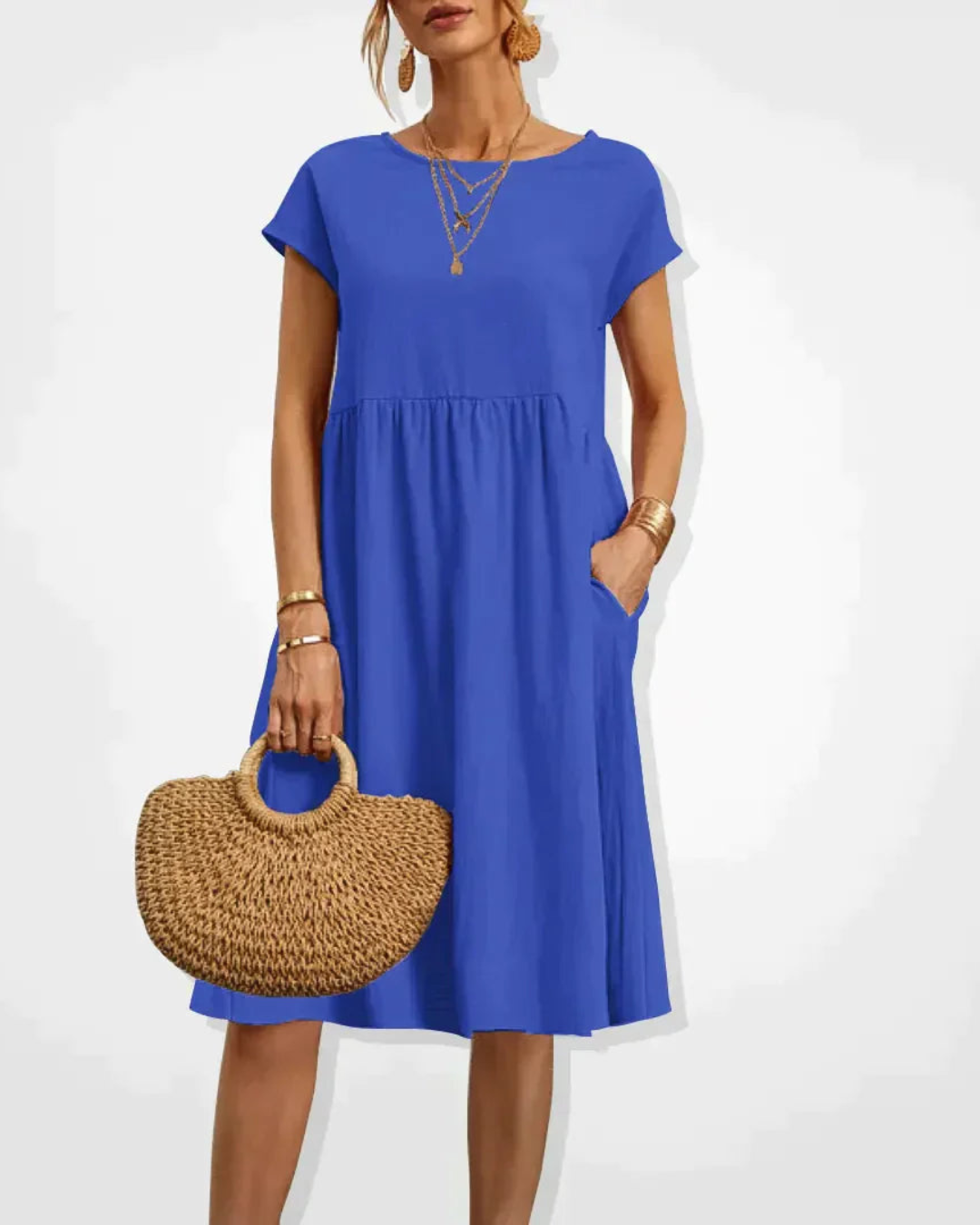 Women’s Cotton Linen Midi Dress