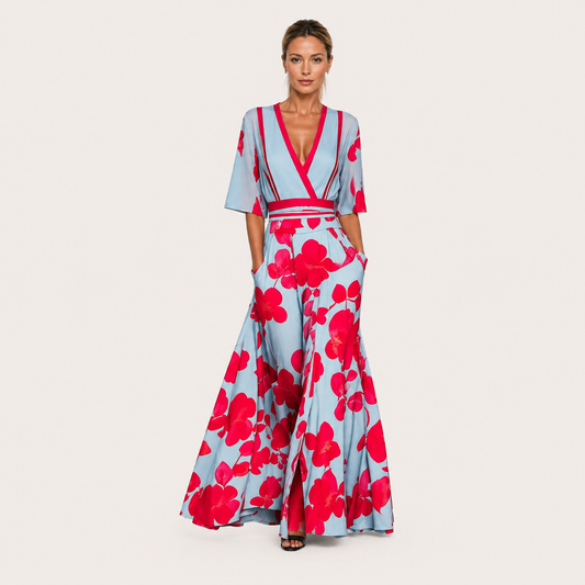 Women’s Floral Wrap Maxi Dress