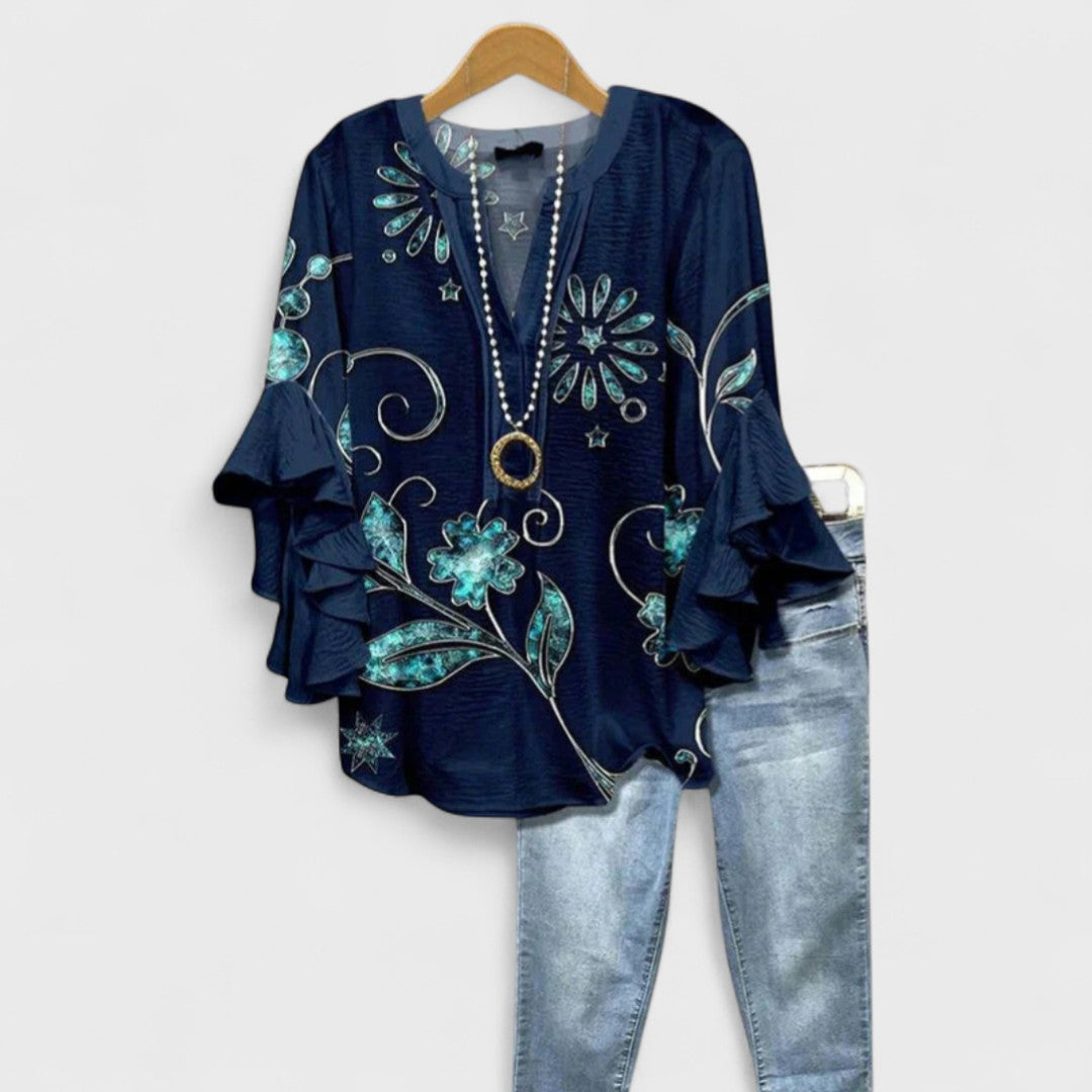 Women’s Floral V-Neck Blouse