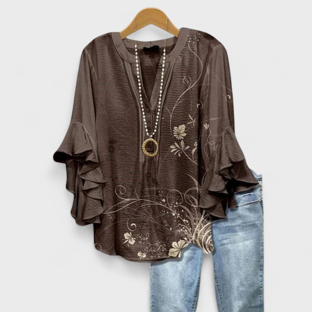 Women’s Floral V-Neck Blouse