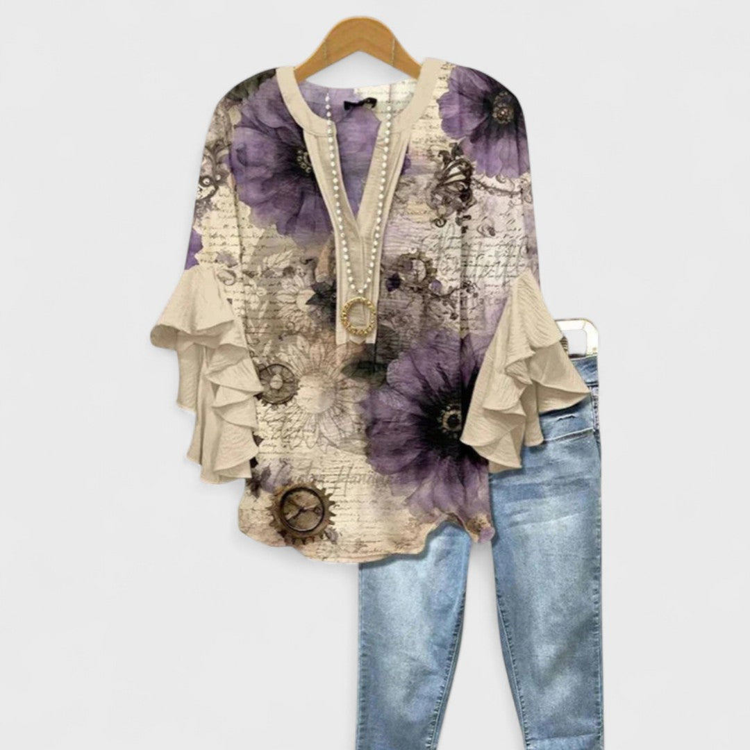 Women’s Floral V-Neck Blouse
