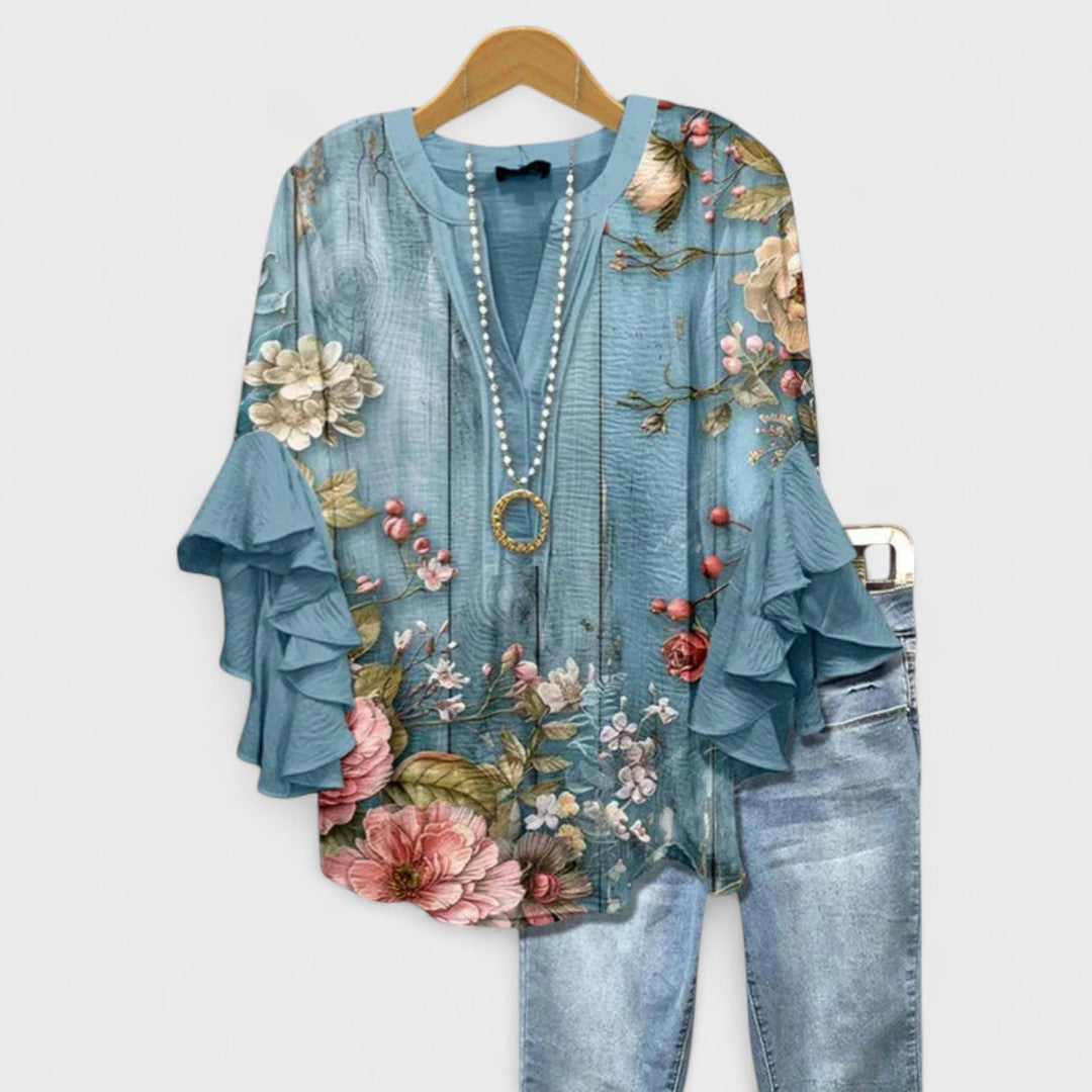 Women’s Floral V-Neck Blouse