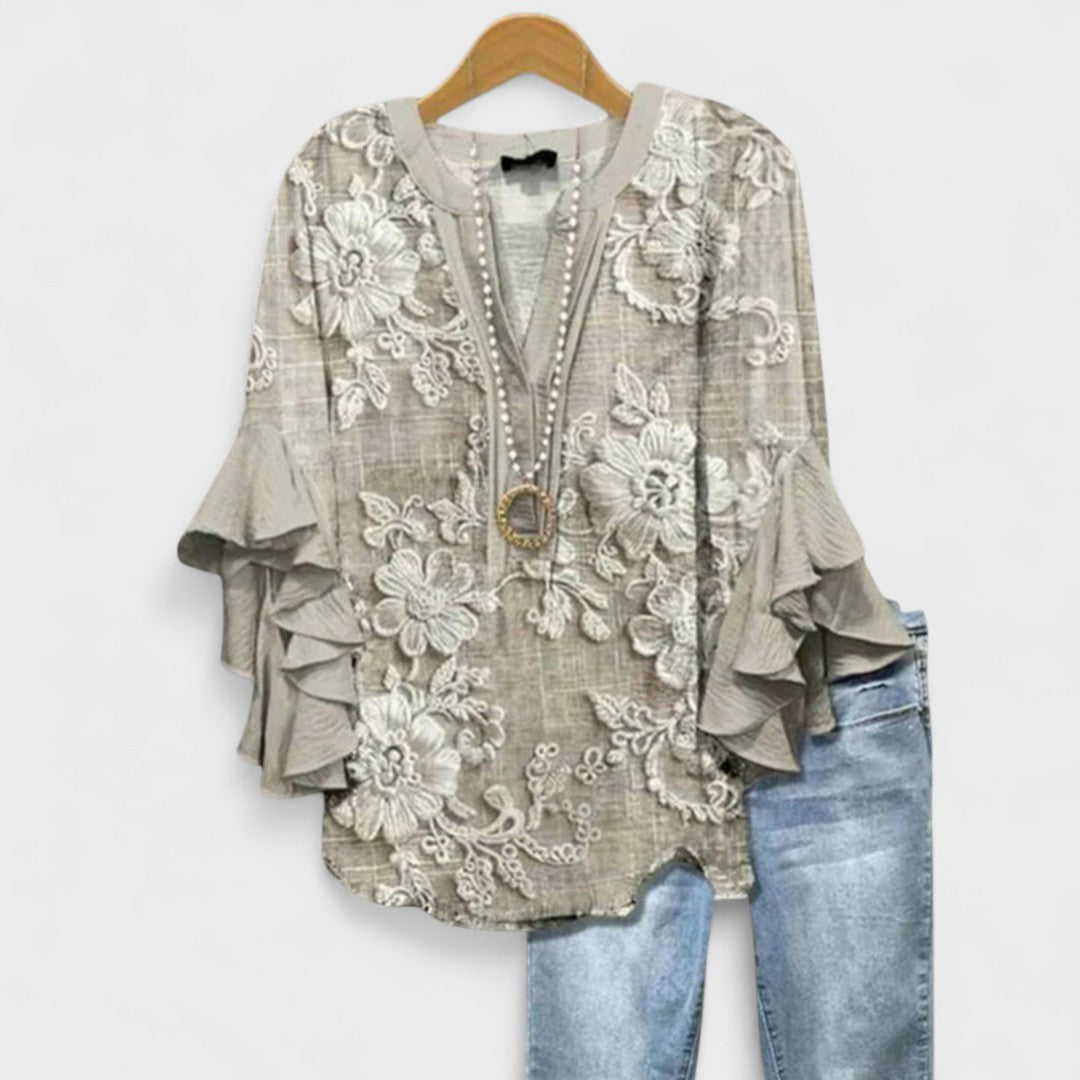 Women’s Floral V-Neck Blouse