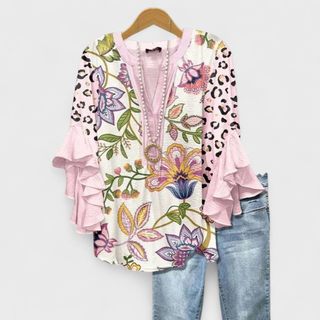 Women’s Floral V-Neck Blouse