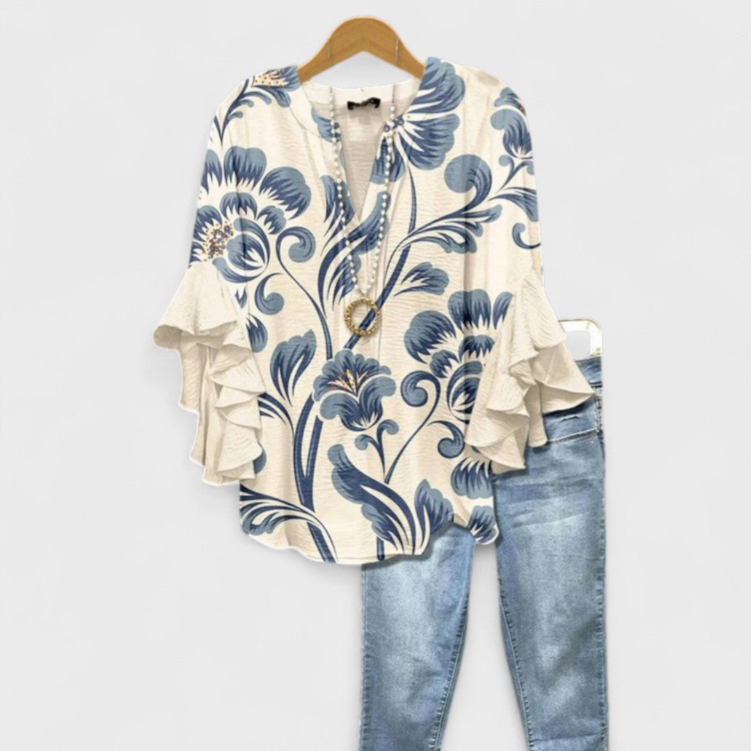 Women’s Floral V-Neck Blouse
