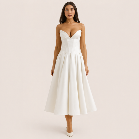 Women’s Strapless Corset Midi Dress