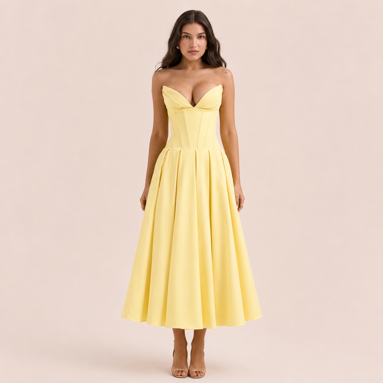 Women’s Strapless Corset Midi Dress