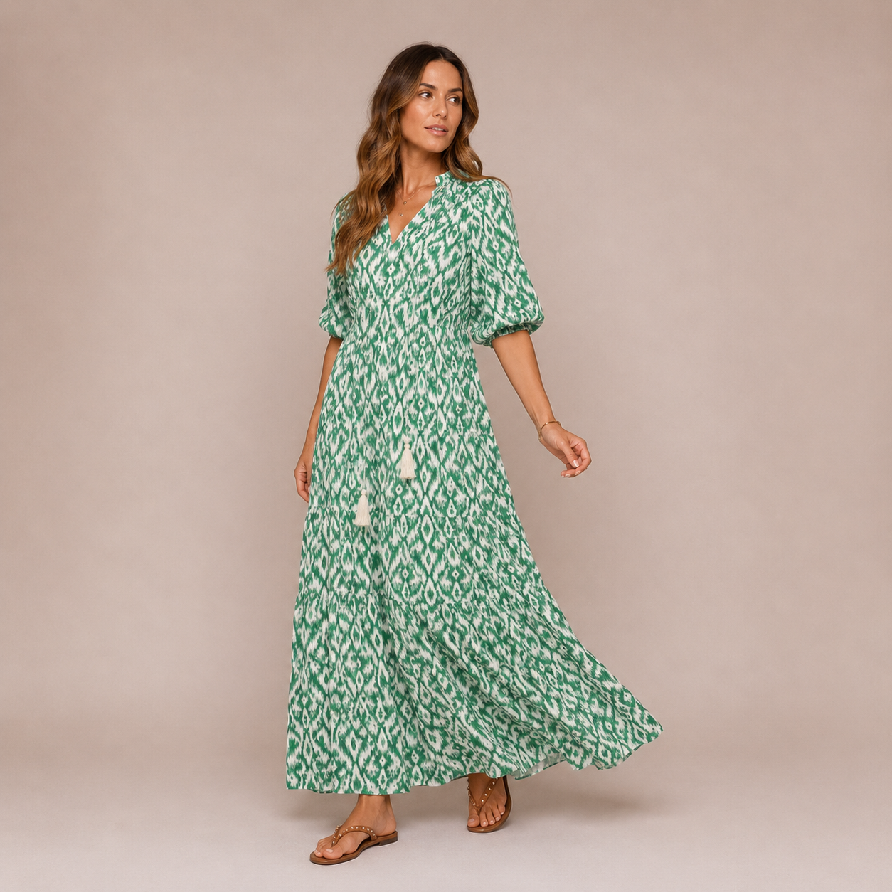 Women’s Boho V-Neck Maxi Dress