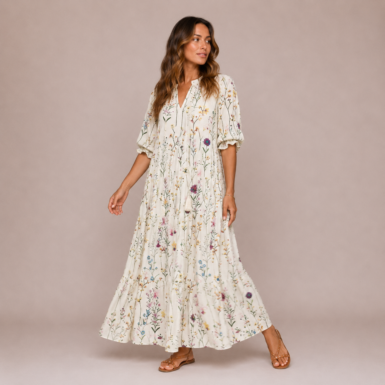 Women’s Boho V-Neck Maxi Dress