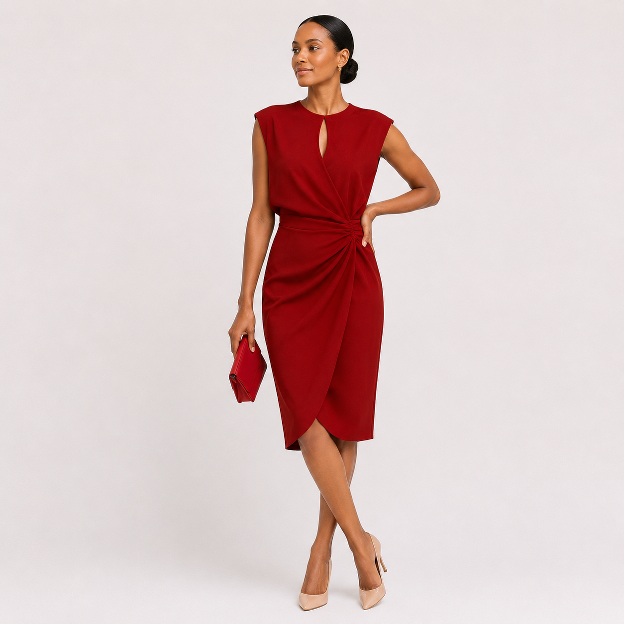Women’s Sleeveless Flared Midi Dress