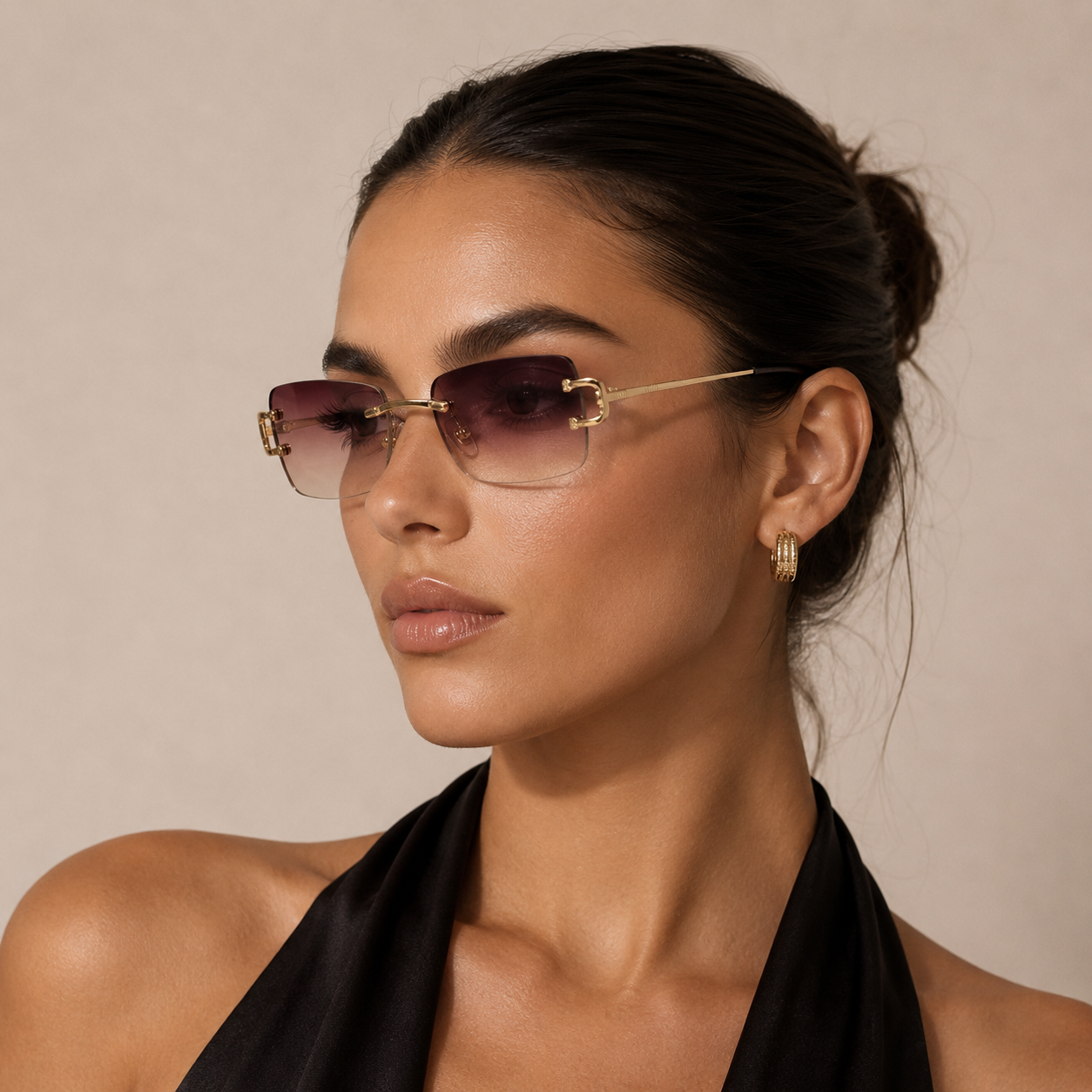 Women’s Rimless Rectangle Sunglasses