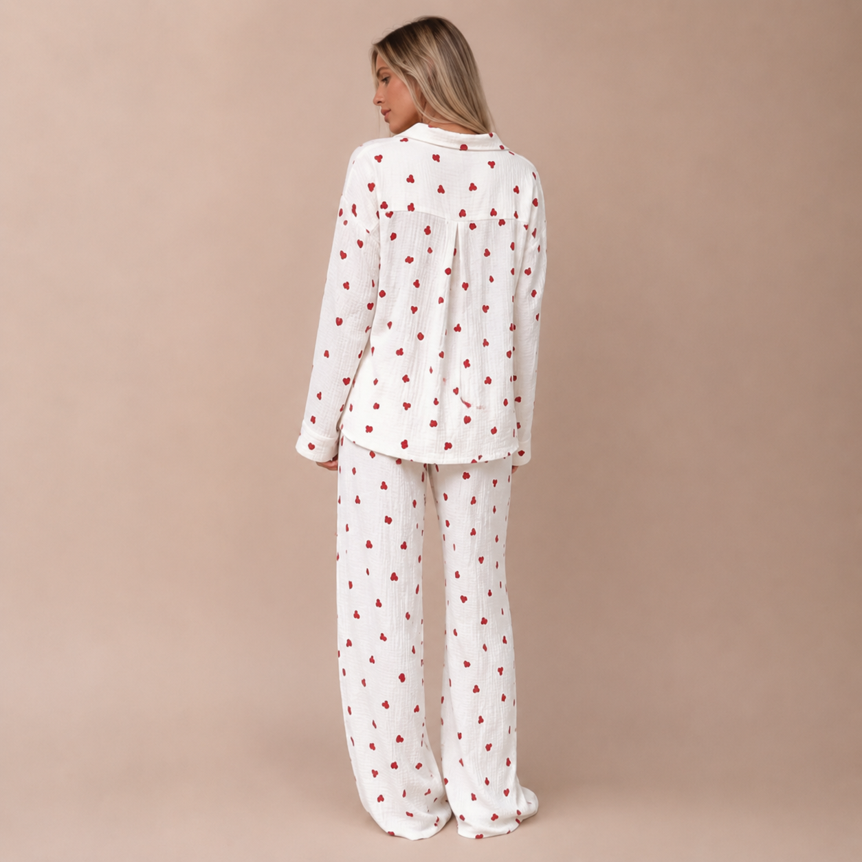 Women’s Heart Print Pyjama Set