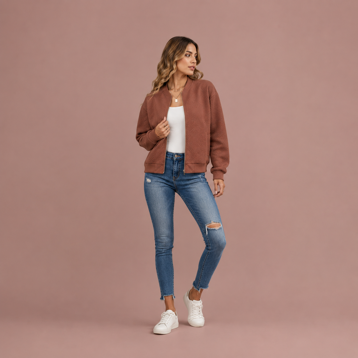 Women’s Geometric Bomber Jacket