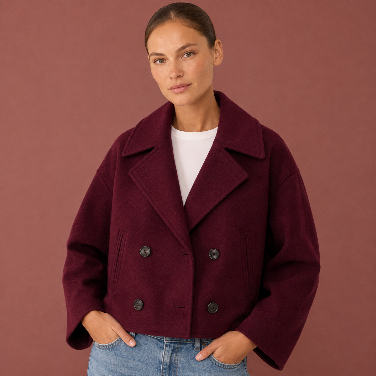 Women’s Wool Blend Double Breasted Coat