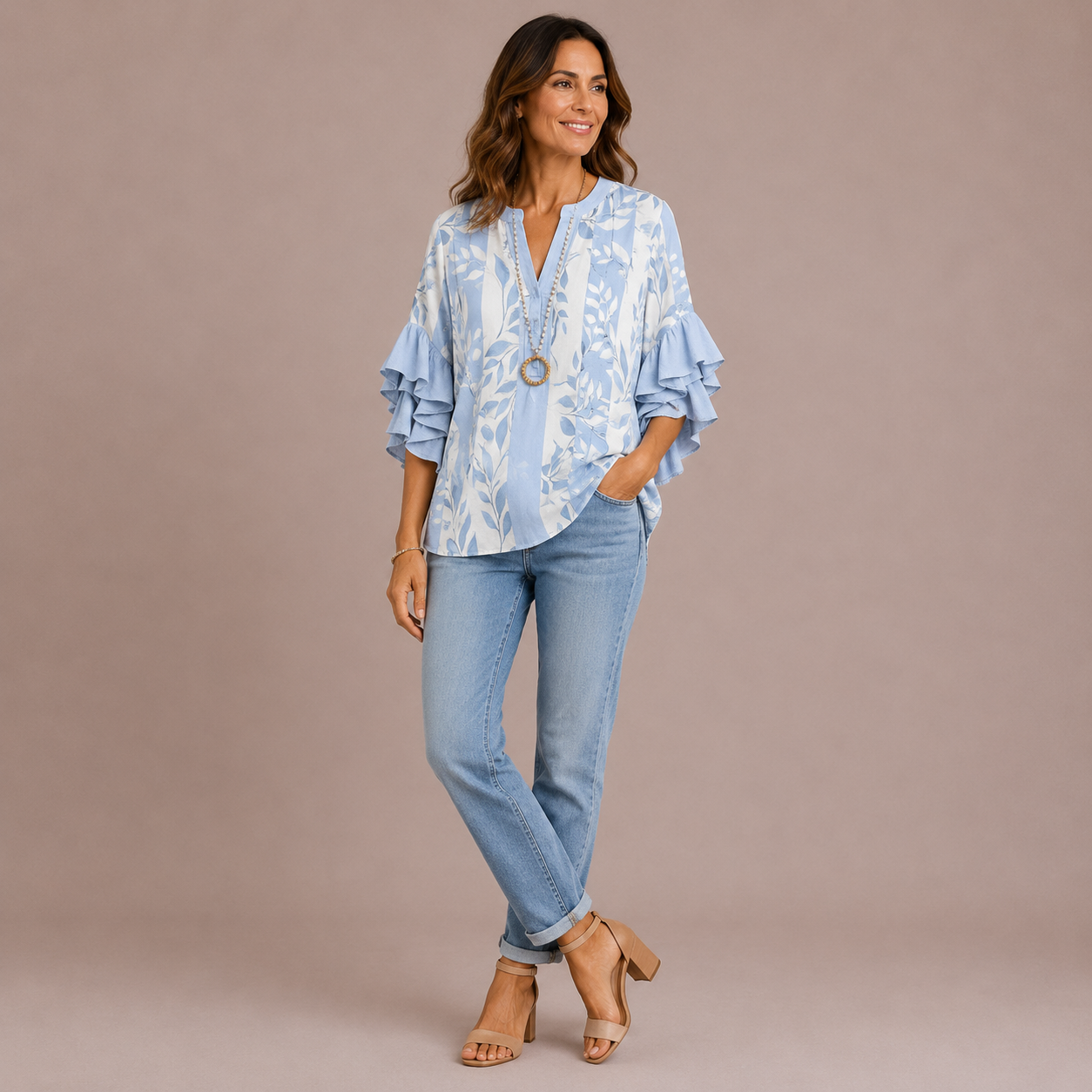 Women’s Floral V-Neck Blouse