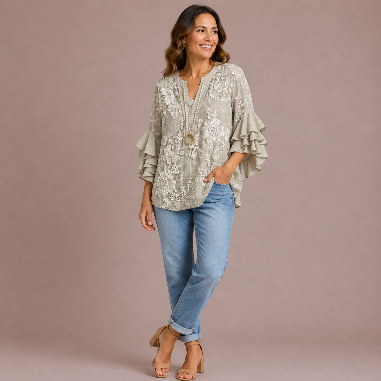 Women’s Floral V-Neck Blouse