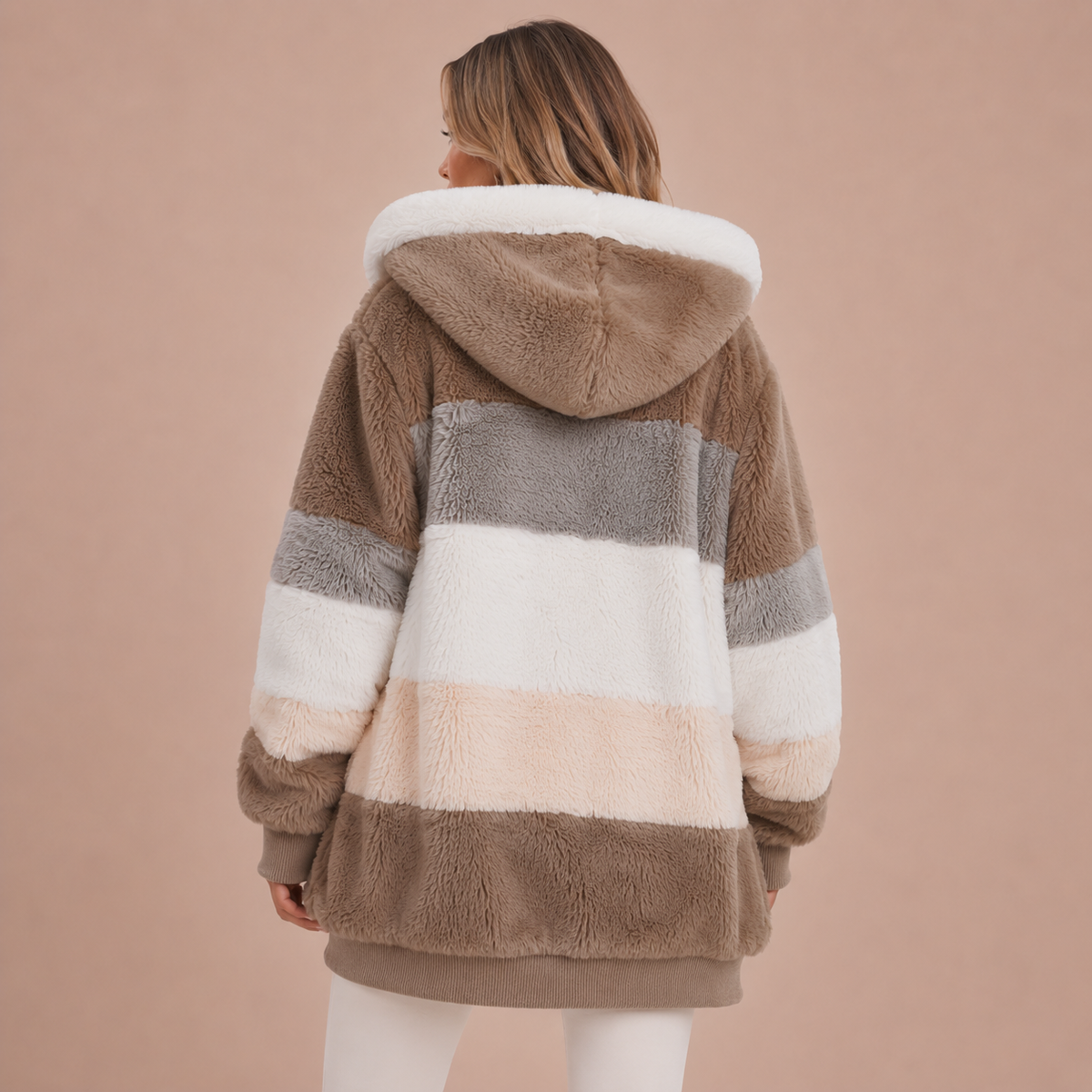 Women’s Hooded Patchwork Jacket | Zip Fastening