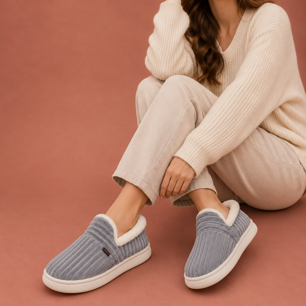 Fleece Lined Slippers | Anti-Slip