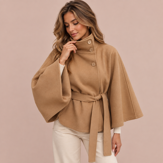 Women’s High Neck Cape Coat