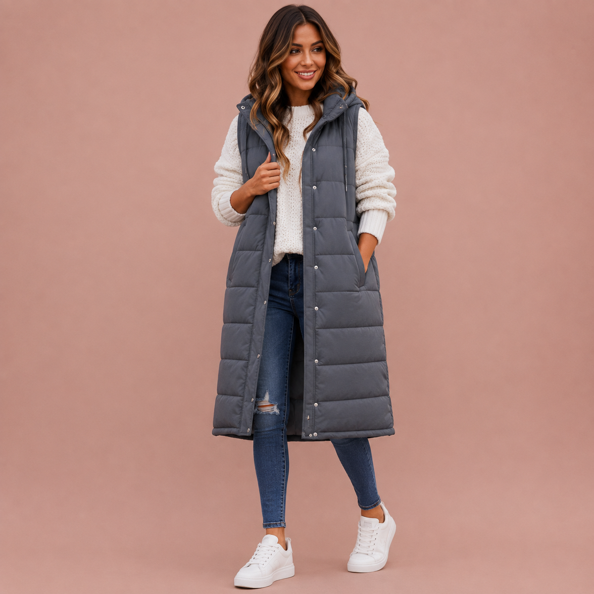 Women’s Knee Length Puffer Gilet