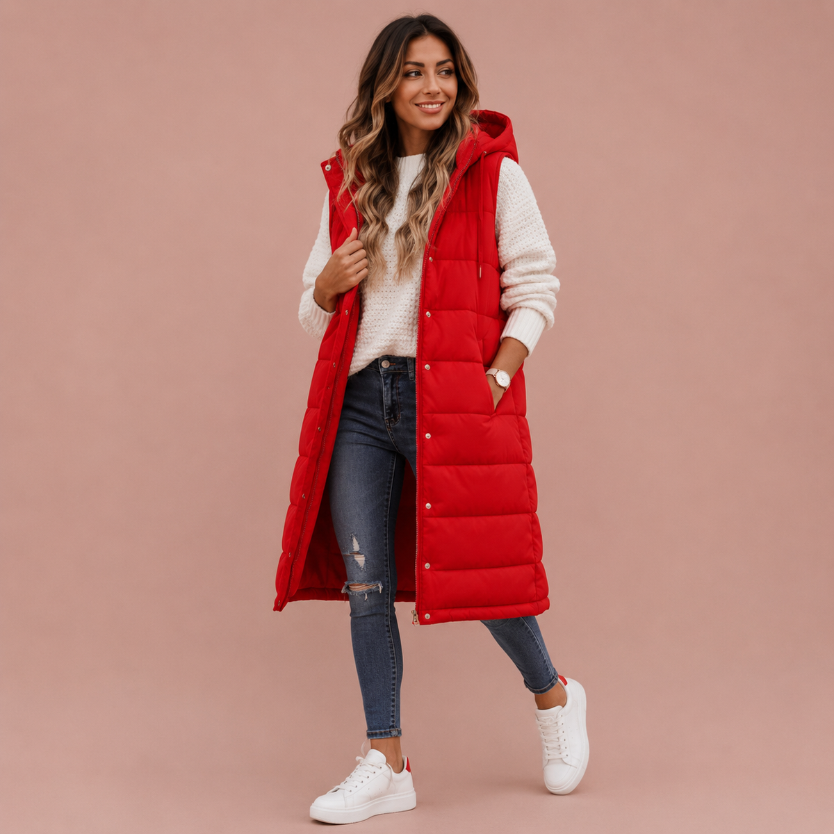 Women’s Knee Length Puffer Gilet