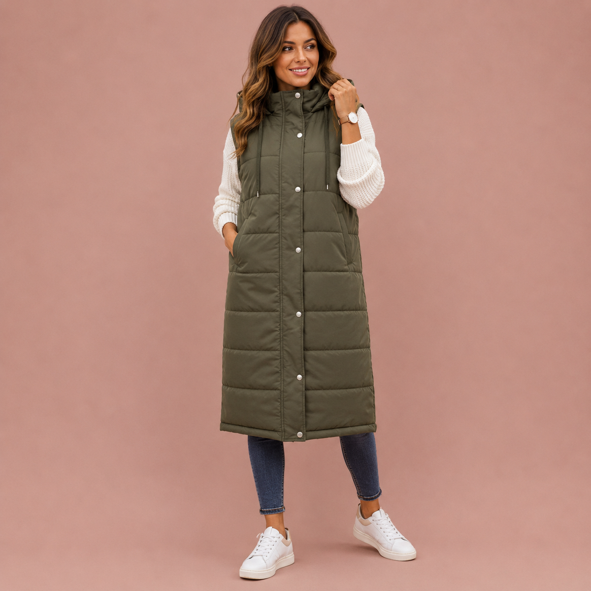 Women’s Knee Length Puffer Gilet