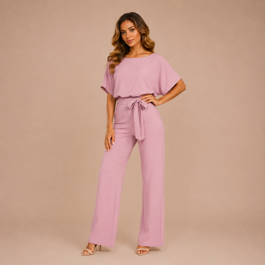 Women’s Wide Leg Belted Jumpsuit