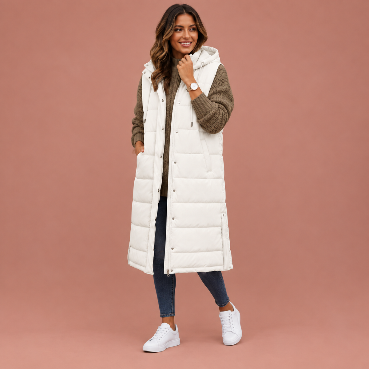 Women’s Knee Length Puffer Gilet