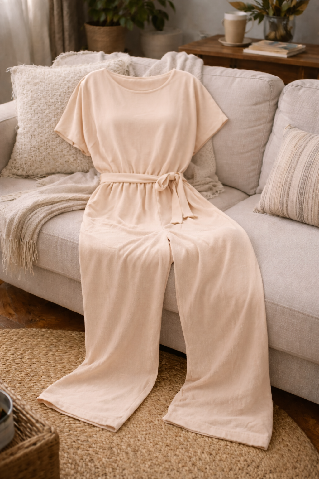 Women’s Wide Leg Belted Jumpsuit