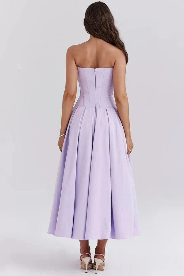 Women’s Strapless Corset Midi Dress