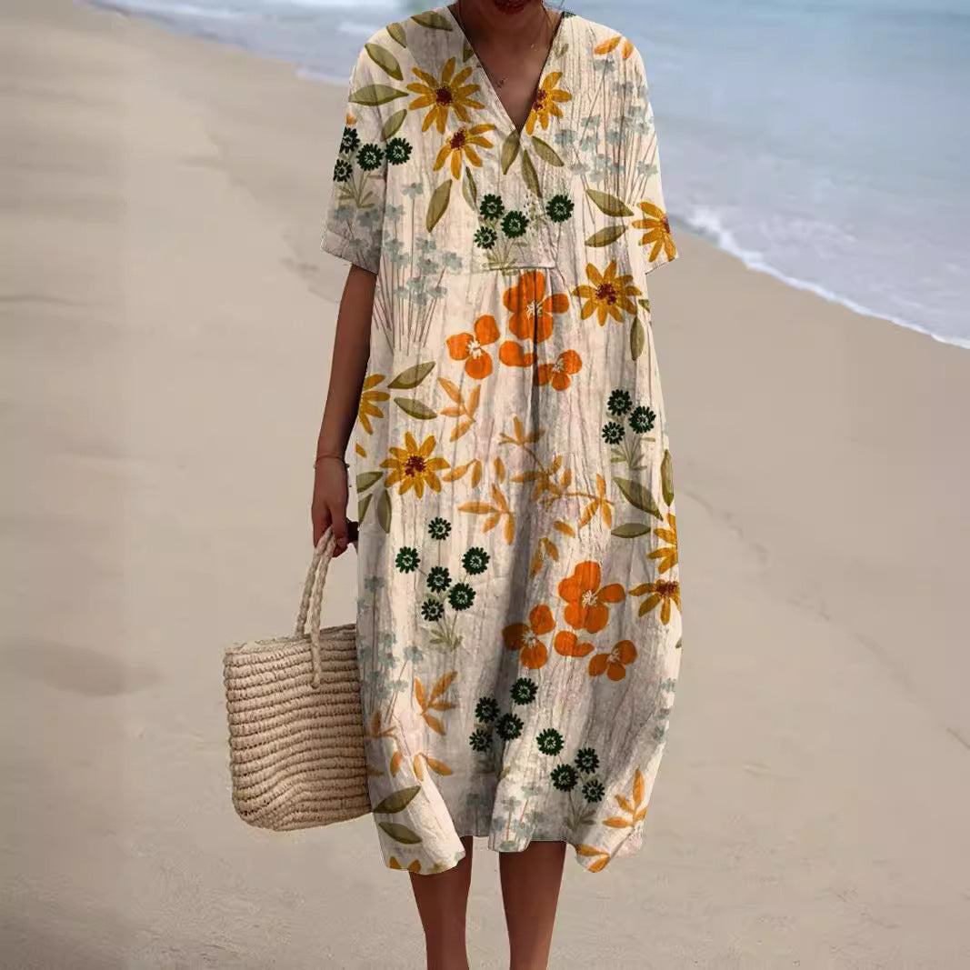 Women’s Floral V-Neck Summer Dress