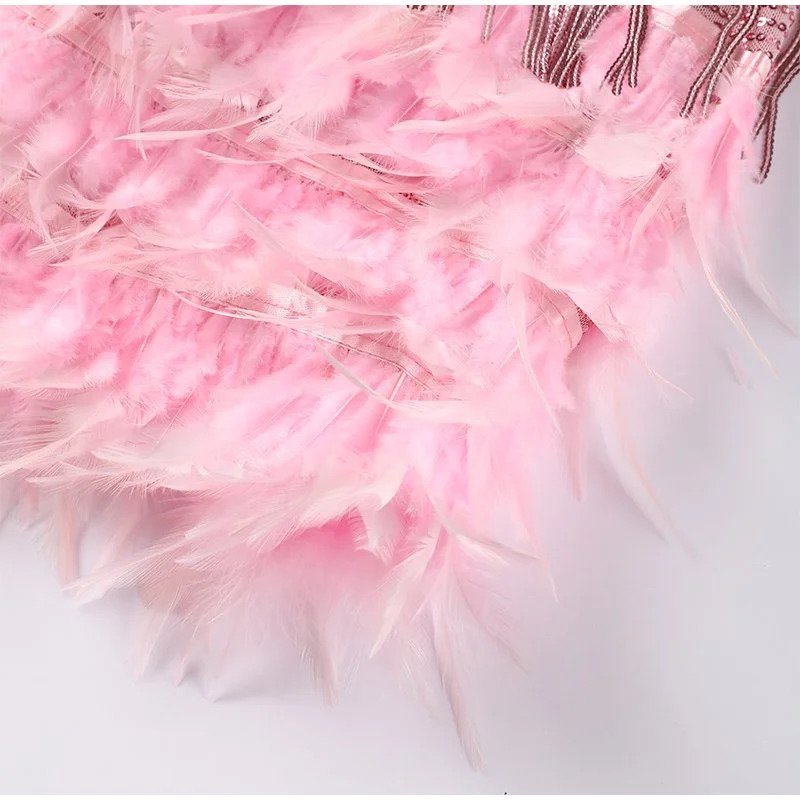 Women’s Sequin Feather Cocktail Dress