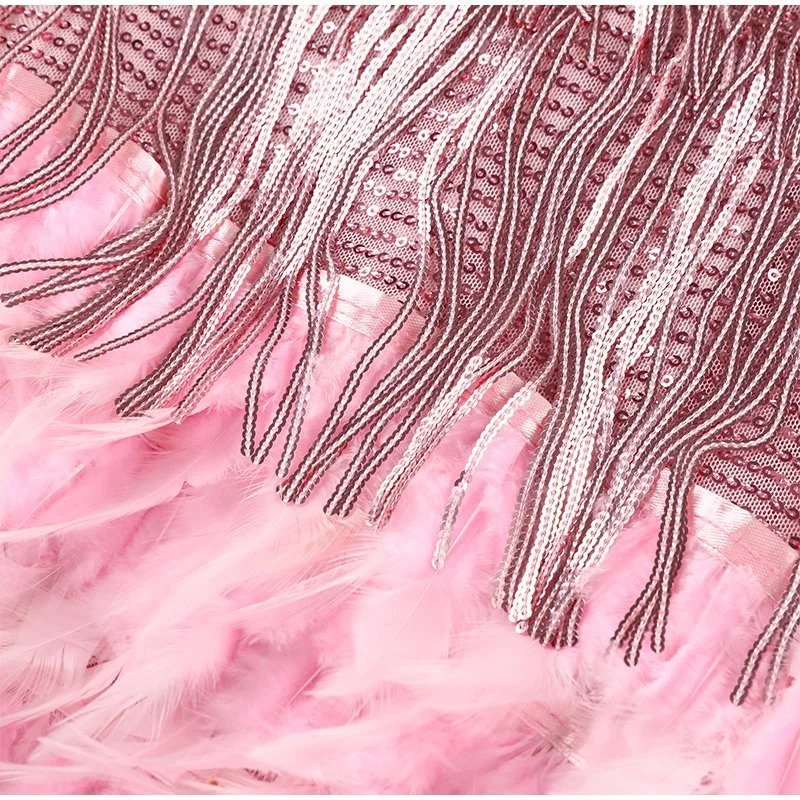 Women’s Sequin Feather Cocktail Dress