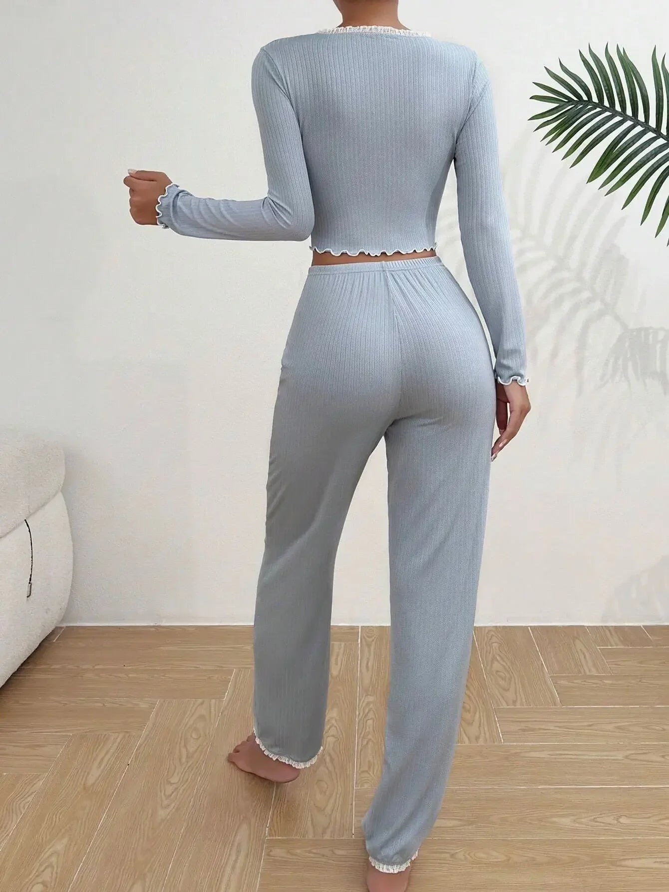 Women’s Cotton Lace Pyjama Set