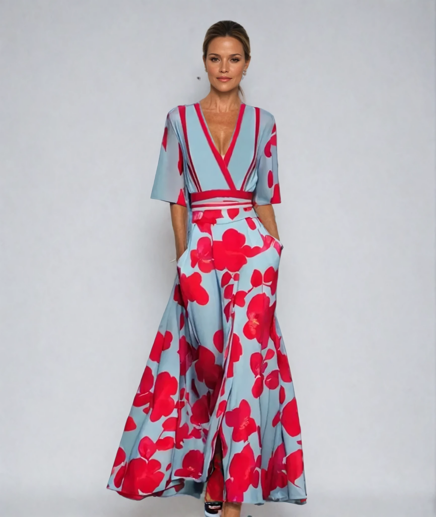 Women’s Floral Wrap Maxi Dress