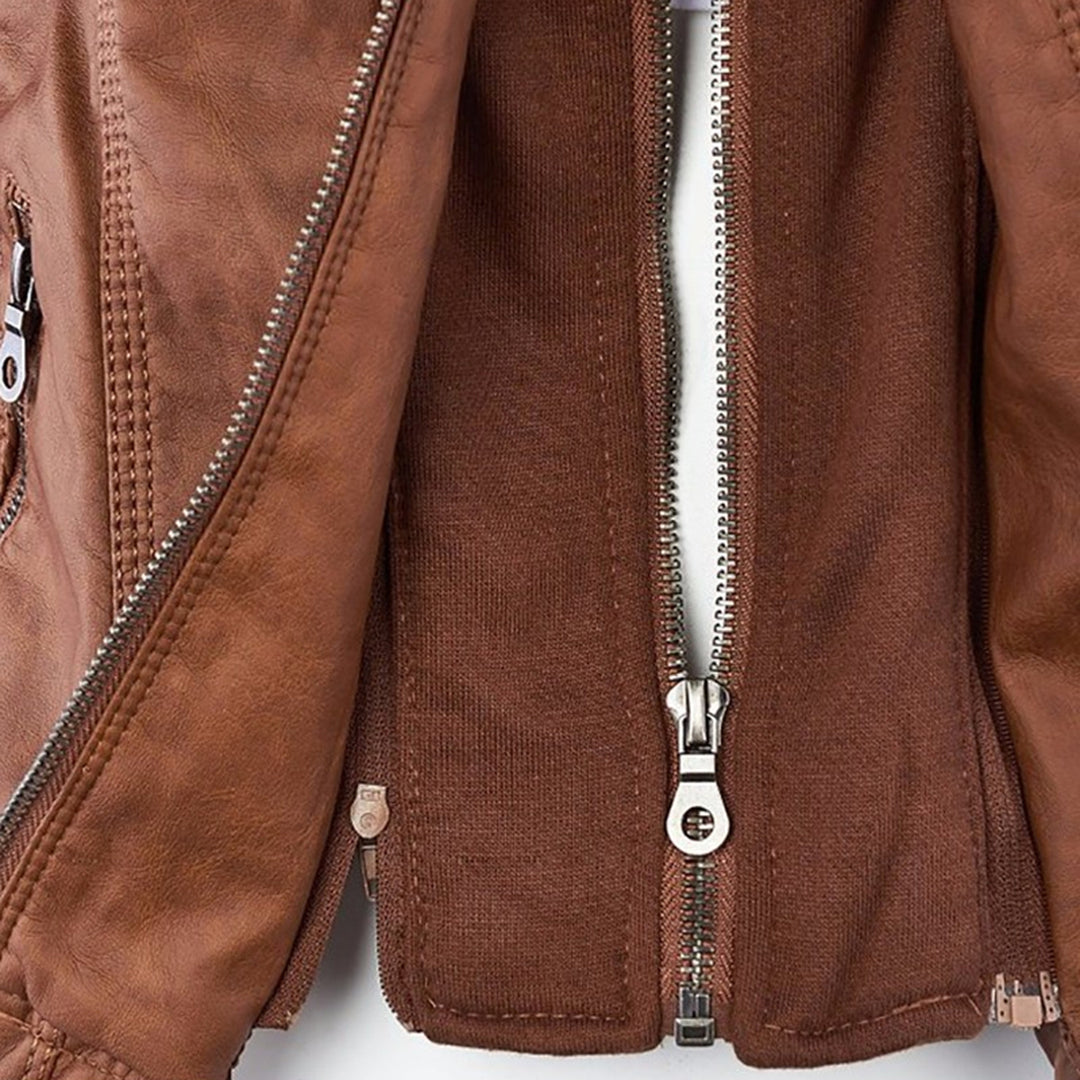 Women’s Lined Hooded Leather Jacket