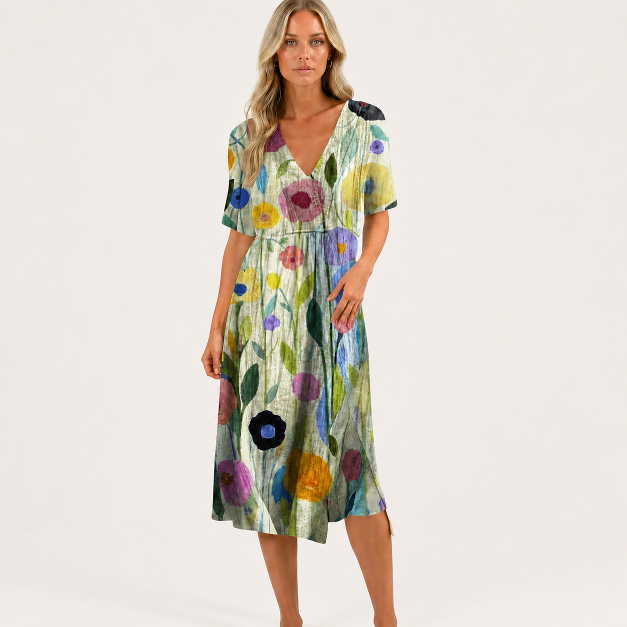 Women’s Floral V-Neck Summer Dress